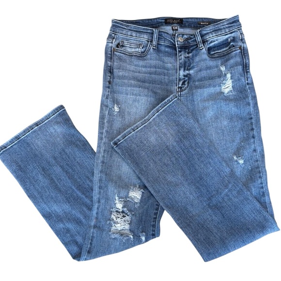 Judy Blue Boot Cut High Rise Distressed Blue Jeans, Women’s Size 7/28 - Picture 7 of 10